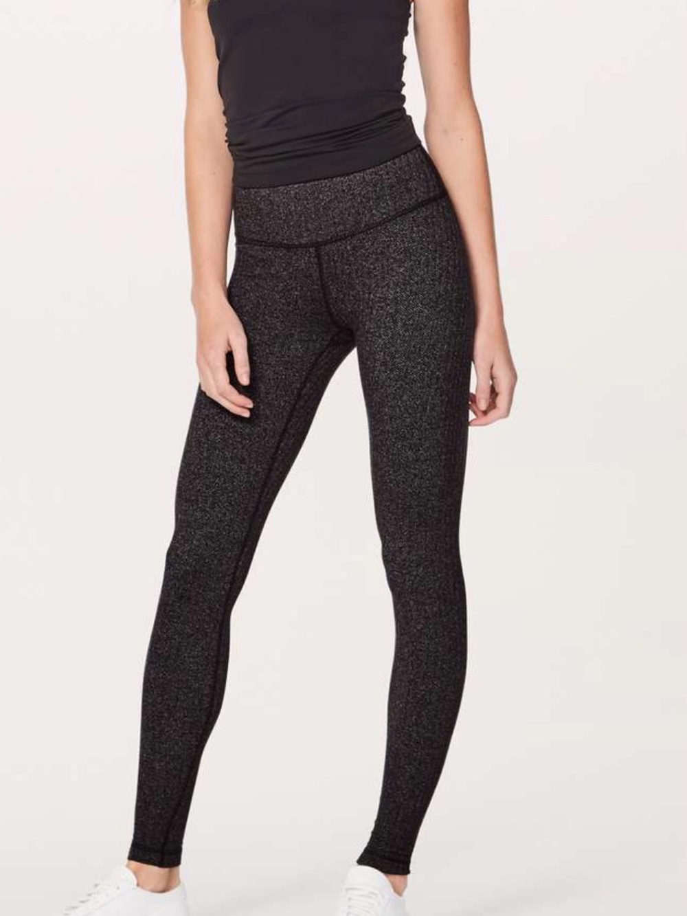 Lululemon Wunder Under Hi-Rise Heathered Herringbone Tight Black Black +A GIFT 🎁